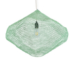 GloboStar® KENTUCKY 01866 Vintage Κρεμαστό Φωτιστικό Πλέγμα Μονόφωτο 1 x E27 IP20 Τιρκουάζ Μέταλλο - Μ60 x Π60 x Υ50cm