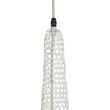 GloboStar® KENTUCKY 01880 Vintage Κρεμαστό Φωτιστικό Πλέγμα Μονόφωτο 1 x E27 IP20 Μπεζ Μέταλλο - Μ30 x Π30 x Υ50cm