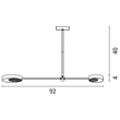 ΦΩΤΙΣΤΙΚΟ ΚΡΕΜΑΣΤΟ 2ΦΩΤΟ LED 21W 3CCT 92X27 ΜΑΥΡΟ-ΧΡΥΣΟ ARTE ILLUMINA