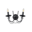 ΑΠΛΙΚΑ TOIXOY ΜΕΤΑΛΛΙΚΗ ΔΙΑΦΑΝΕΣ ΓΥΑΛΙ 2XE14 MAX 15W 320X300mm ΜΑΥΡO ARTE ILLUMINA KRISTALLO