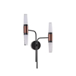 ΑΠΛΙΚΑ TOIXOY ΑΛΟΥΜΙΝΙΟΥ LED 2X6W 3000K 1200Lm 420X130mm ΜΑΥΡΟ-ΧΡΥΣΟ ARTE ILLUMINA VELAS