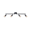 ΣΠΟΤ ΚΙΝΗΤΟ 4ΦΩΤΟ  ΜΕΤΑΛΛΙΚΟ Max 7W 4XGU10 600X80X130mm ΜΑΥΡΟ ARTE ILLUMINA VORRAS