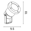 ΣΠOT ΚΗΠΟΥ ΠΛΑΣΤΙΚΟ GU10 IP65 220-240V Φ95X100 ΜΑΥΡΟ ARTE ILLUMINA