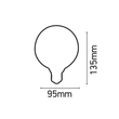 InLight E27 LED Filament G95 8watt Dimmable με μελί κάλυμμα (7.27.08.25.1)