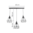 InLight Κρεμαστό φωτιστικό από μαύρο μέταλλο 3XE27 D:60cm (4024-3-BL-RAIL)