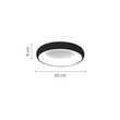 InLight Πλαφονιέρα οροφής LED 3600W 3CCT (by tuya) από μαύρο και λευκό ακρυλικό D:60W (42020-A-Black)