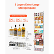 VEVOR 8-Tier Over the Door Pantry Organizer Κρεμαστό ράφι αποθήκευσης Ρυθμιζόμενο