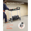 VEVOR Heavy Duty Utility Cart 300 lbs Χωρητικότητα 2-επιπέδων καλάθι σέρβις με ρόδες