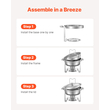 VEVOR 5 Qt 2 Pack Στρογγυλό σετ μπουφέ πιάτων για ταψί πλήρους μεγέθους από ανοξείδωτο χάλυβα