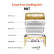 VEVOR 9Qt Rectangle Roll Top Chafing Σετ πιάτων με πλήρους μεγέθους τηγάνι από ανοξείδωτο ατσάλι