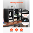 VEVOR Wooden Literature Organizer 27 θέσεων με αφαιρούμενα ράφια Μαύρο