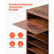 VEVOR Wooden Literature Organizer 27 Διαμερισμάτων Αφαιρούμενα Ράφια Σκούρο Καφέ