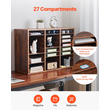 VEVOR Wooden Literature Organizer 27 Διαμερισμάτων Αφαιρούμενα Ράφια Σκούρο Καφέ