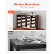 VEVOR Wood Literature Organizer 36 Διαμερισμάτων Αφαιρούμενα Ράφια Σκούρο Καφέ