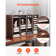 VEVOR Wood Literature Organizer 36 Διαμερισμάτων Αφαιρούμενα Ράφια Σκούρο Καφέ