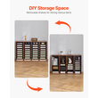 VEVOR Wood Literature Organizer 36 Διαμερισμάτων Αφαιρούμενα Ράφια Σκούρο Καφέ