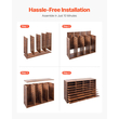 VEVOR Wood Literature Organizer 36 Διαμερισμάτων Αφαιρούμενα Ράφια Σκούρο Καφέ