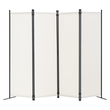 VEVOR Room Divider 4-Panel Πτυσσόμενη οθόνη Privacy Fabric partition Office Λευκό