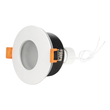 GloboStar® 60889 GASPAR Χωνευτό Στρόγγυλο Σποτ Οροφής για Λάμπα MR16/GU10 IP65 - Αλουμίνιο & Γυαλί - Φ8.5 x Υ4.2cm - Λευκό & Διάφανο - 5 Χρόνια Εγγύηση