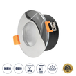 GloboStar® 60890 GASPAR Χωνευτό Στρόγγυλο Σποτ Οροφής για Λάμπα MR16/GU10 IP65 - Αλουμίνιο & Γυαλί - Φ8.5 x Υ4.2cm - Ασημί & Διάφανο - 5 Χρόνια Εγγύηση