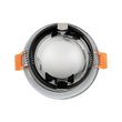 GloboStar® 60890 GASPAR Χωνευτό Στρόγγυλο Σποτ Οροφής για Λάμπα MR16/GU10 IP65 - Αλουμίνιο & Γυαλί - Φ8.5 x Υ4.2cm - Ασημί & Διάφανο - 5 Χρόνια Εγγύηση