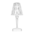 GloboStar® CRYSTAL 62042 Επαναφορτιζόμενο Επιτραπέζιο Φωτιστικό Πορτατίφ LED 1W 100lm 360° DC 5V IP44 RGBW Dimmable με Φορτιστή και Ασύρματο Χειριστήριο IR Διάφανο Πλαστικό - Μ11.5 x Π11.5 x Υ25.5cm - 3 Χρόνια Εγγύηση
