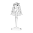 GloboStar® CRYSTAL 62042 Επαναφορτιζόμενο Επιτραπέζιο Φωτιστικό Πορτατίφ LED 1W 100lm 360° DC 5V IP44 RGBW Dimmable με Φορτιστή και Ασύρματο Χειριστήριο IR Διάφανο Πλαστικό - Μ11.5 x Π11.5 x Υ25.5cm - 3 Χρόνια Εγγύηση