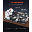 VEVOR Μεταλλικός Τόρνος 8 x 16 σε 550W Μηχάνημα Τόρνου Πάγκου 0-2500RPM Μεταβλητή ταχύτητα