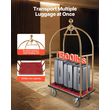 VEVOR Hotel Luggage Cart 1500 LBS Stainless Steel Bellman&#039;s Cart Curved Uprights