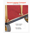 VEVOR Hotel Luggage Cart 1500 LBS Stainless Steel Bellman&#039;s Cart Curved Uprights