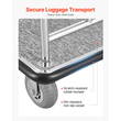 VEVOR Hotel Luggage Cart 800 LBS Brushed Stainless Steel Finish Bellman&#039;s Cart