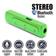 Stereo Bluetooth Πέτου χωρίς ακουστικά Green