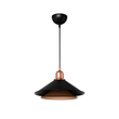 GloboStar® FERRO 203-0269 Μοντέρνο Κρεμαστό Φωτιστικό Καμπάνα Μονόφωτο 1 x E27 IP20 Μαύρο & Χάλκινο Πλαστικό - Μ22 x Π22 x Υ83cm