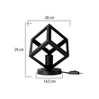 GloboStar® DISE 203-0272 Μοντέρνο Eπιτραπέζιο Φωτιστικό Μονόφωτο 1 x E27 IP20 Μαύρο Πλαστικό - Μ18 x Π18 x Υ22cm