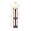 GloboStar® VENTORA 204-0125 Μοντέρνο Eπιδαπέδιο Φωτιστικό Μονόφωτο 1 x E27 IP20 Καφέ Ξύλο με Μπεζ Ύφασμα - Μ20 x Π20 x Υ142cm