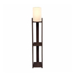 GloboStar® VENTORA 204-0126 Μοντέρνο Eπιδαπέδιο Φωτιστικό Μονόφωτο 1 x E27 IP20 Καφέ Ξύλο με Μπεζ Ύφασμα - Μ20 x Π20 x Υ142cm
