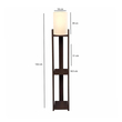 GloboStar® VENTORA 204-0126 Μοντέρνο Eπιδαπέδιο Φωτιστικό Μονόφωτο 1 x E27 IP20 Καφέ Ξύλο με Μπεζ Ύφασμα - Μ20 x Π20 x Υ142cm