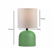 GloboStar® LOREN 204-0136 Μοντέρνο Eπιτραπέζιο Φωτιστικό Μονόφωτο 1 x E27 IP20 Πράσινο Μέταλλο με Μπεζ Ύφασμα - Μ15 x Π15 x Υ31cm
