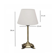 GloboStar® AΝΤΙQUE 204-0142 Vintage Eπιτραπέζιο Φωτιστικό Μονόφωτο 1 x E27 IP20 Μπρούτζινο Μέταλλο με Λευκό Ύφασμα - Μ22 x Π22 x Υ38cm