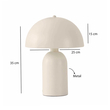 GloboStar® GASCO 204-0149 Μοντέρνο Eπιτραπέζιο Φωτιστικό Μονόφωτο 1 x E27 IP20 Μπεζ Μέταλλο - Μ25 x Π25 x Υ35cm