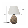 GloboStar® LISBON 204-0150 Vintage Eπιτραπέζιο Φωτιστικό Μονόφωτο 1 x E27 IP20 Καφέ Κεραμικό με Μπεζ Ύφασμα - Μ22 x Π22 x Υ30cm