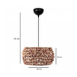 GloboStar® DARIO 204-0159 Boho Κρεμαστό Φωτιστικό Kαπέλο Μονόφωτο 1 x E27 IP20 Καφέ Rattan - Μ29 x Π29 x Υ16cm