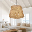 GloboStar® PANIER 204-0171 Boho Κρεμαστό Φωτιστικό Καμπάνα Μονόφωτο 1 x E27 IP20 Μπεζ Σχοινί - Μ32 x Π32 x Υ30cm