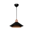 GloboStar® FERRO 203-0269 Μοντέρνο Κρεμαστό Φωτιστικό Καμπάνα Μονόφωτο 1 x E27 IP20 Μαύρο & Χάλκινο Πλαστικό - Μ22 x Π22 x Υ83cm