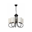 GloboStar® TRITON 203-0253 Vintage Κρεμαστό Φωτιστικό Καπέλο Πολύφωτο 5 x E27 IP20 Μαύρο Μέταλλο με Μπέζ Ύφασμα - Μ50 x Π50 x Υ48cm