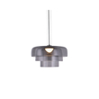Inlight Κρεμαστό Φωτιστικό LED 12W 3000Κ απο φιμέ γυαλί D:42x23cm (4068-Smoky)