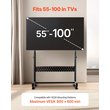 Βάση τηλεόρασης VEVOR Rolling TV Cart για φορητή τηλεόραση, χωρητικότητα έως 90 κιλά για τηλεοράσεις 55-100 ιντσών