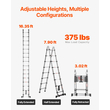 VEVOR Telescoping Ladder A-Frame Inox 16,5 ft Extension Ladders