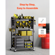 VEVOR 4-επιπέδων Tool Organizer Cart on Wheels 150 lbs Garage Cart for Workshop