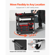 VEVOR 4-Tier Tool Cart on Wheels 350 lb Rolling Cart Work with Drwer & Pegboard